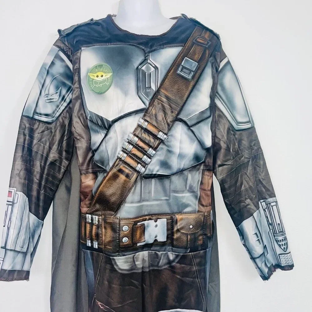 Star Wars Child Size L Costume Mandalorian Gray Black Halloween Dress Up
